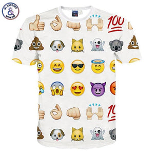 Mr.1991INC Hot fashion emoji t shirt hot style emoticons tshirt summer funny clothes men/boy top tees t-shirt clothing