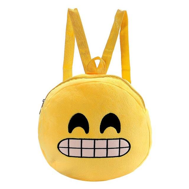 Plush Emoji Print Backpack