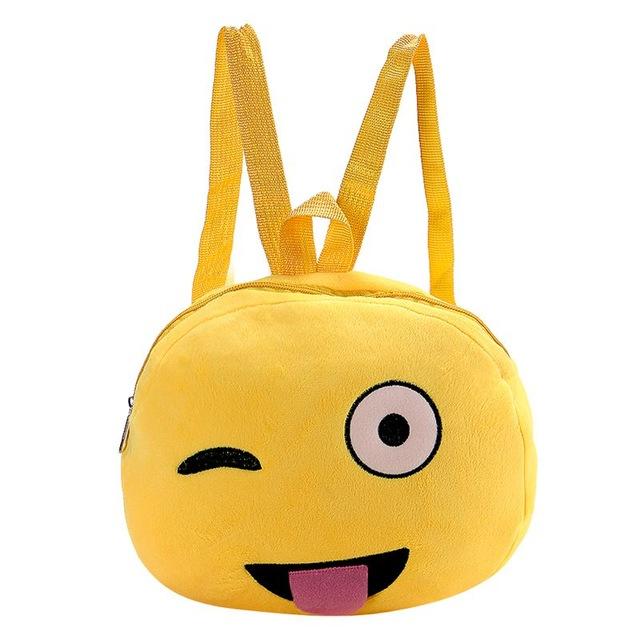 Plush Emoji Print Backpack