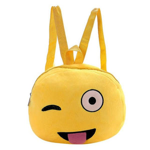 Plush Emoji Print Backpack