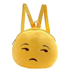 Plush Emoji Print Backpack