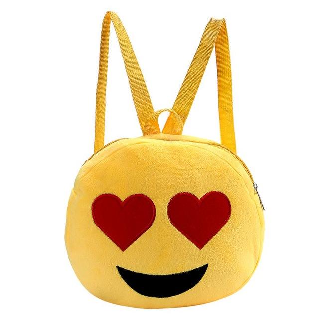 Plush Emoji Print Backpack