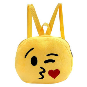 Plush Emoji Print Backpack