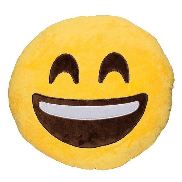 Funny Cute emoji pillow plush pillow coussin cojines emoji gato Round Cushion emoticono smiley Pillow Stuffed Plush almofada Hot