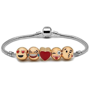 Emoji Santa Charm Bracelets Silver Plated