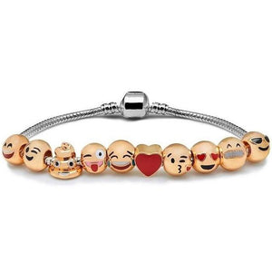 Emoji Santa Charm Bracelets Silver Plated