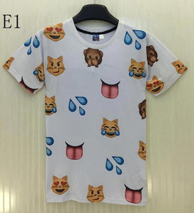 Mr.1991INC Hot fashion emoji t shirt hot style emoticons tshirt summer funny clothes men/boy top tees t-shirt clothing