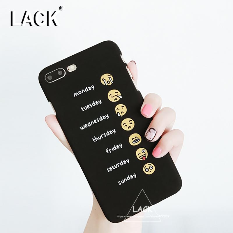 LACK Funny Every Day Mood Smile Emoji Case For iphone 7 Case Fashion Hard PC Cover Cartoon Phone Cases For iphone7 7 Plus Capa