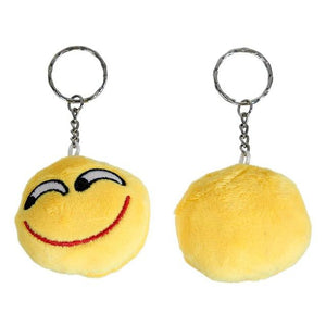 8SEASONS New Funny Cartoon Emoji Pendants Key Chains Rings Silver Tone Color Yellow Harajuku Naughty Keychain About 10.3cm 1PC