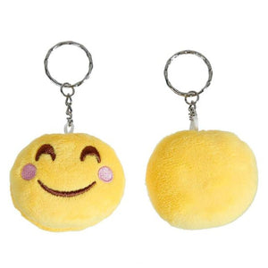 8SEASONS New Funny Cartoon Emoji Pendants Key Chains Rings Silver Tone Color Yellow Harajuku Naughty Keychain About 10.3cm 1PC