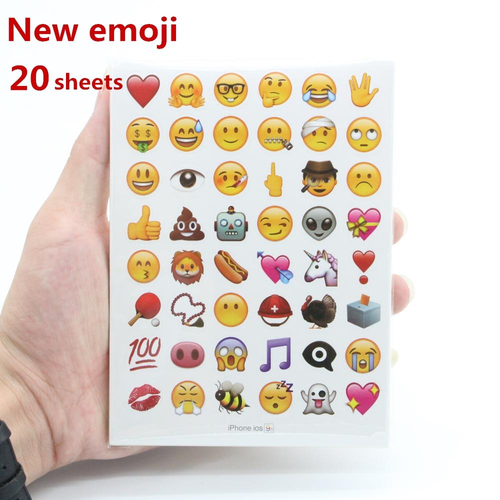 New mixed 20sheets emoji stickers 960 stickers  iphone   48 Die Cute sticker for notebook fun message Vinyl*funny*creative