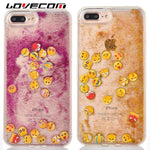 New Hot For iPhone 6 6S 7 Plus Facebook Luminous Emoji Smeilys Dynamic Liquid Glitter Quicksand Hard PC + TPU Frame Phone cases