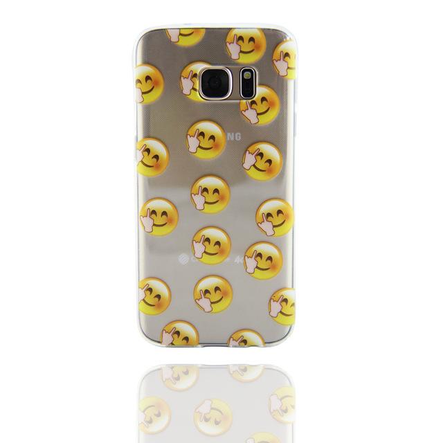 For Samsung Galaxy S7 Edge Case Cute Emoji Monkey Clear Soft TPU Case Transparent Silicone Phone Case Cover for Galaxy S7