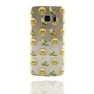 For Samsung Galaxy S7 Edge Case Cute Emoji Monkey Clear Soft TPU Case Transparent Silicone Phone Case Cover for Galaxy S7