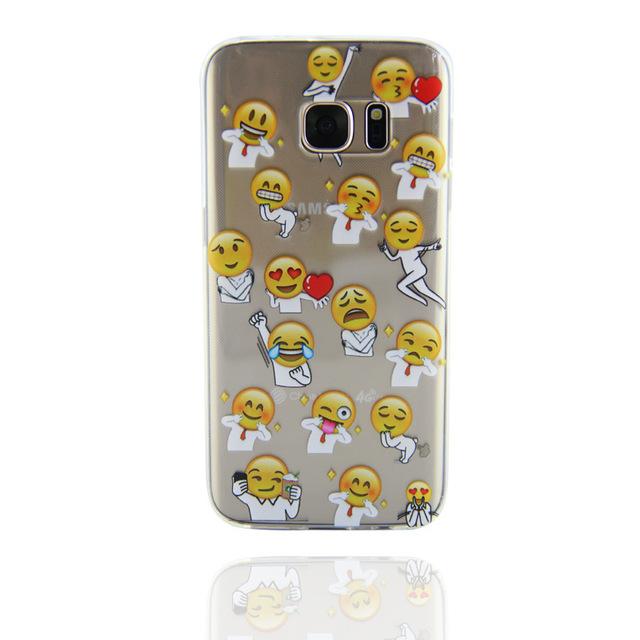 For Samsung Galaxy S7 Edge Case Cute Emoji Monkey Clear Soft TPU Case Transparent Silicone Phone Case Cover for Galaxy S7