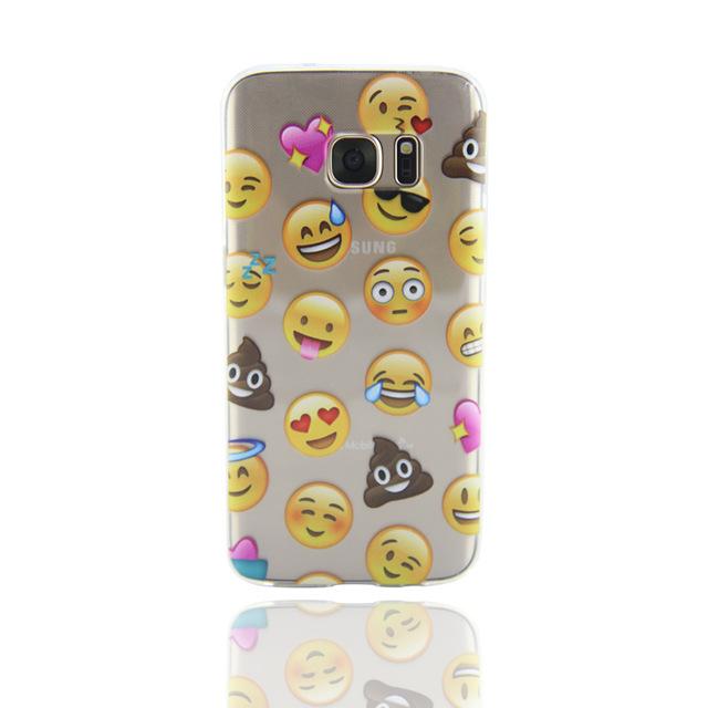 For Samsung Galaxy S7 Edge Case Cute Emoji Monkey Clear Soft TPU Case Transparent Silicone Phone Case Cover for Galaxy S7