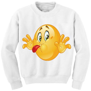 EAST KNITTING  Brand Men's  Autumn Long Sleeve Sweatshirts EMOJI Print Tops