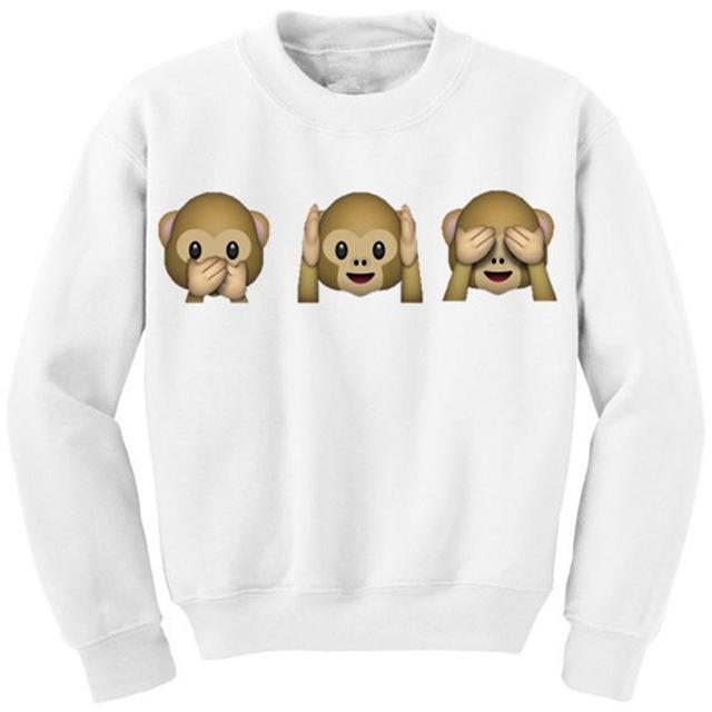 EAST KNITTING  Brand Men's  Autumn Long Sleeve Sweatshirts EMOJI Print Tops