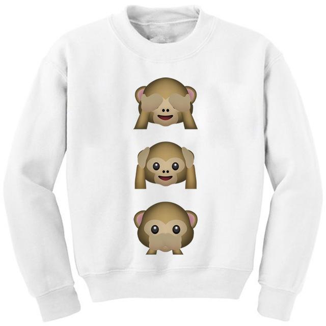 EAST KNITTING  Brand Men's  Autumn Long Sleeve Sweatshirts EMOJI Print Tops