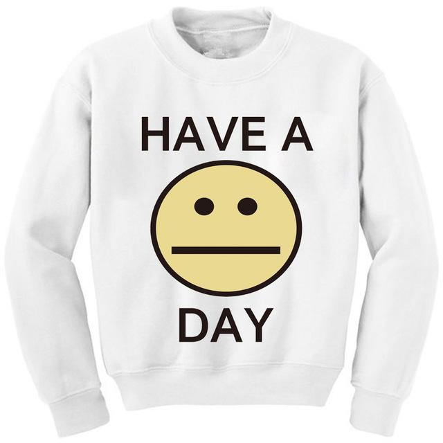 EAST KNITTING  Brand Men's  Autumn Long Sleeve Sweatshirts EMOJI Print Tops