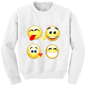 EAST KNITTING  Brand Men's  Autumn Long Sleeve Sweatshirts EMOJI Print Tops