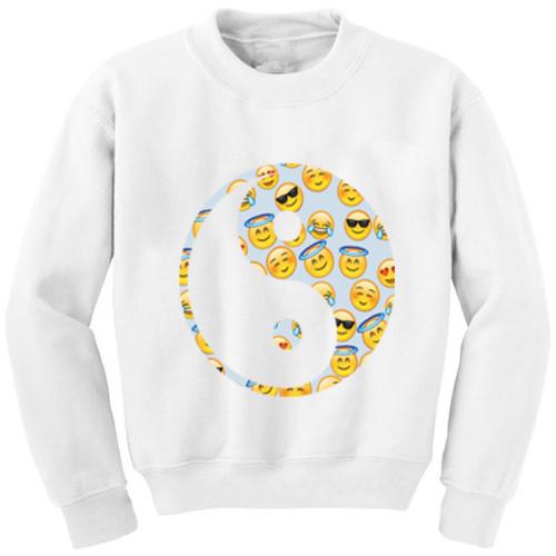 EAST KNITTING  Brand Men's  Autumn Long Sleeve Sweatshirts EMOJI Print Tops