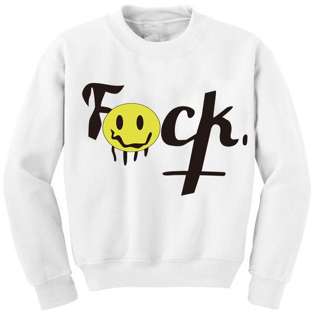 EAST KNITTING  Brand Men's  Autumn Long Sleeve Sweatshirts EMOJI Print Tops