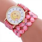 Fashion Emoji Pattern Leather Bracelet Watch