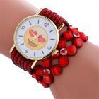 Fashion Emoji Pattern Leather Bracelet Watch