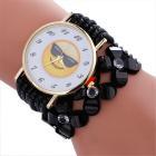 Fashion Emoji Pattern Leather Bracelet Watch