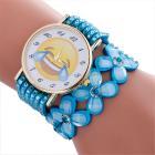 Fashion Emoji Pattern Leather Bracelet Watch