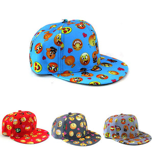 Kids Emoji Printing Snapback Baseball Cap Girls Boys Adjustable Hat Sport Baseball Hat New