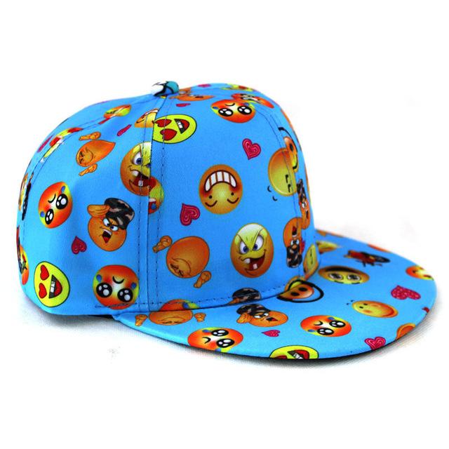 Kids Emoji Printing Snapback Baseball Cap Girls Boys Adjustable Hat Sport Baseball Hat New