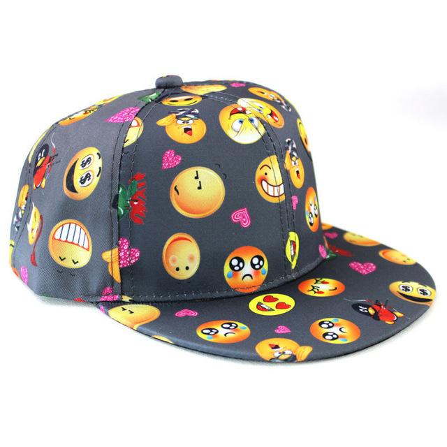 Kids Emoji Printing Snapback Baseball Cap Girls Boys Adjustable Hat Sport Baseball Hat New