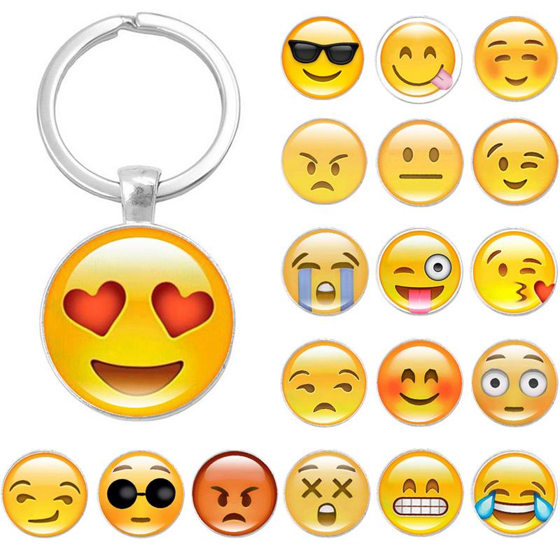 LNRRABC Emoji Expression Phone Pendant Women Keychain Ball Cell Phone Car Keychain Pendant Bag Buckle Charm Key Ring Gift