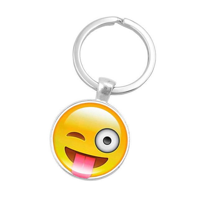 LNRRABC Emoji Expression Phone Pendant Women Keychain Ball Cell Phone Car Keychain Pendant Bag Buckle Charm Key Ring Gift