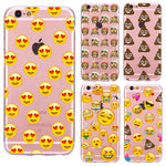 For iPhone 6S Case for iPhone 6 Cover Cute Emoji Monkey Clear Soft TPU Case Transparent Silicone Phone Cover for iPhone 6 Plus