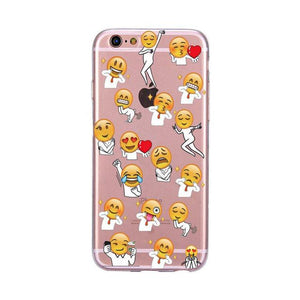 For iPhone 6S Case for iPhone 6 Cover Cute Emoji Monkey Clear Soft TPU Case Transparent Silicone Phone Cover for iPhone 6 Plus