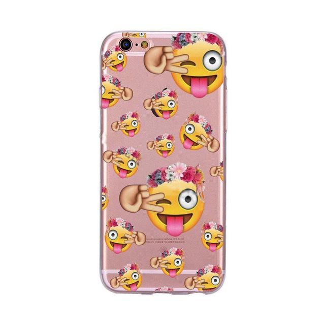 For iPhone 6S Case for iPhone 6 Cover Cute Emoji Monkey Clear Soft TPU Case Transparent Silicone Phone Cover for iPhone 6 Plus