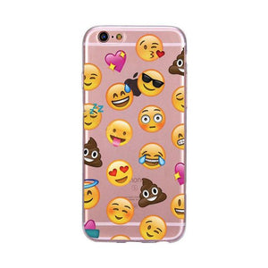 For iPhone 6S Case for iPhone 6 Cover Cute Emoji Monkey Clear Soft TPU Case Transparent Silicone Phone Cover for iPhone 6 Plus