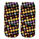 3D Black Emoji Printed Socks