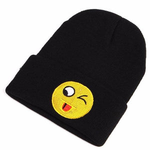 Hot! Emoji Knit Beanie Cap Adult Child Mens Winter Warm Hat Unisex Hip Hop Adjustable