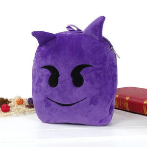 Cute Emoji Emoticon Shoulder School Child Bag Backpack Satchel Rucksack Devil plush face Plush backpacks