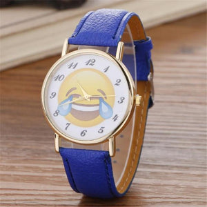 Fashion Casual Women's Watches Ladies Wristwatches PU Leather Women Quartz-Watch Cute Emoji Relogio Feminino bayan kol saati #63