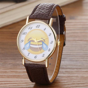 Fashion Casual Women's Watches Ladies Wristwatches PU Leather Women Quartz-Watch Cute Emoji Relogio Feminino bayan kol saati #63