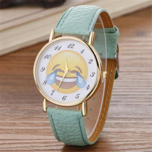 Fashion Casual Women's Watches Ladies Wristwatches PU Leather Women Quartz-Watch Cute Emoji Relogio Feminino bayan kol saati #63