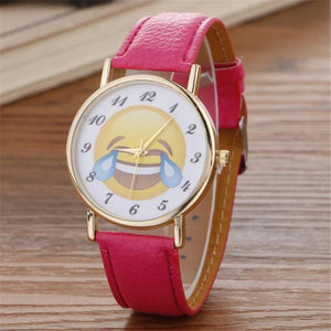 Fashion Casual Women's Watches Ladies Wristwatches PU Leather Women Quartz-Watch Cute Emoji Relogio Feminino bayan kol saati #63