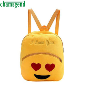 CHAMSGEND Plush Backpack Cute Emoji Shoulder School Child Bag Backpack Satchel Rucksack Toys For kids  High Quality WNov29