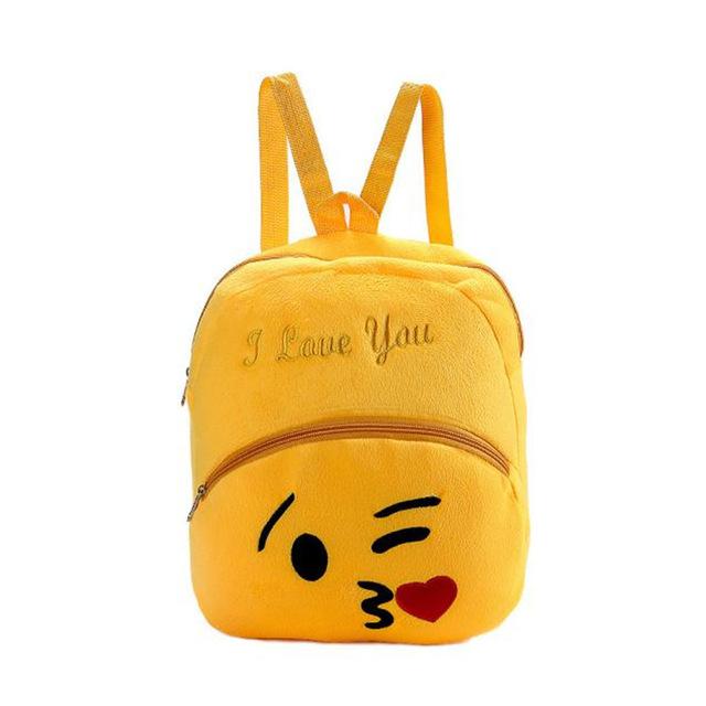 CHAMSGEND Plush Backpack Cute Emoji Shoulder School Child Bag Backpack Satchel Rucksack Toys For kids  High Quality WNov29