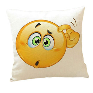 Cute QQ Expression Square Pattern smiley face pillow emoji pillowcase